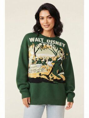 Disney Mickey Mouse Walt Disney Presents Intarsia Sweater 2X Green Goofy